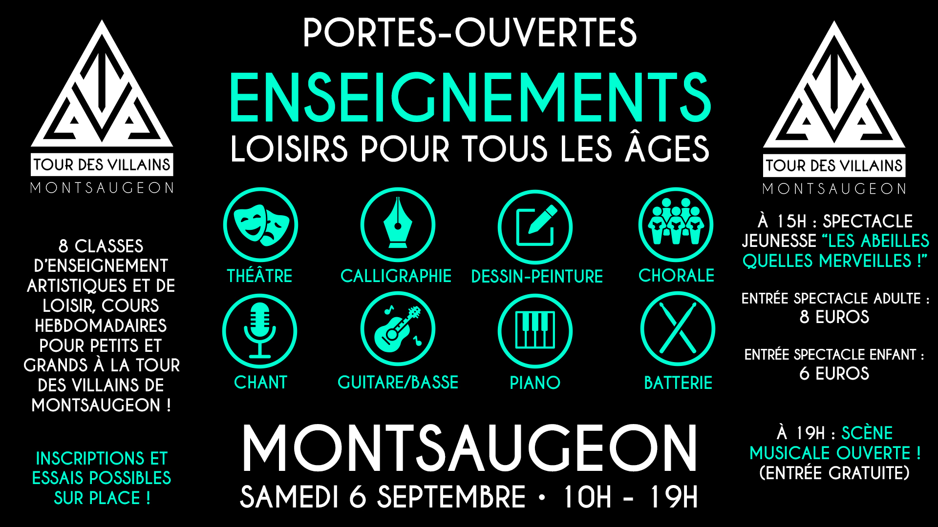 Rentrée des loisirs : Portes Ouvertes enseignements à Montsaugeon !