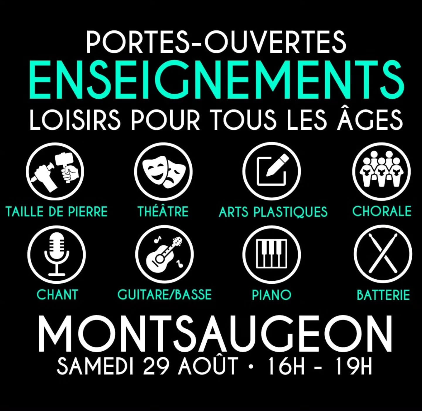 ⭐️🎒[ LA RENTRÉE DES LOISIRS // PORTES OUVERTES DES ENSEIGNEMENTS // 29 AOUT DE 16H…